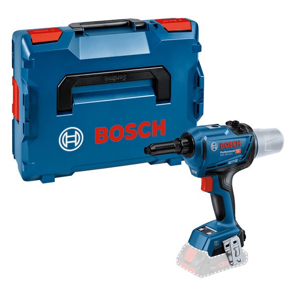 Bosch GRG 18V-16 C Akku-Nietpistole mit Koffer. Produktbild Lieferumfang