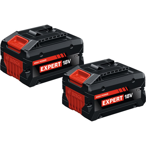 Bosch 2x EXBA18V-80 18V Expert 8Ah Akkupack. Produktbild statisch