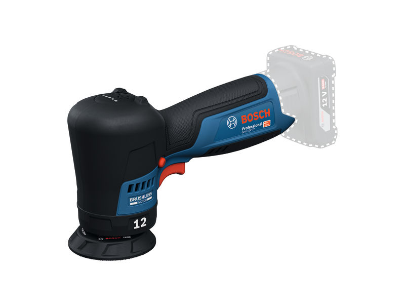 Polierer Bosch GPX 12V-77 mit bürstenlosem Motor. Produktbild dynamisch