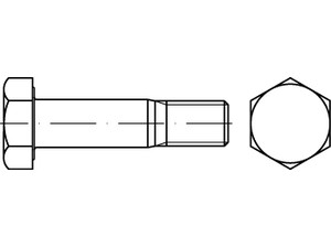 Sechskant-Paßschrauben EN 14399 -8 10.9 M 16 x 45 tZn, K1, ohne Zubehör -P- tZn S normal