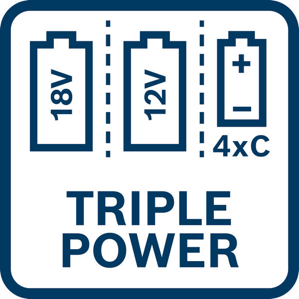 Dreifache Power Logo/Symbolbild