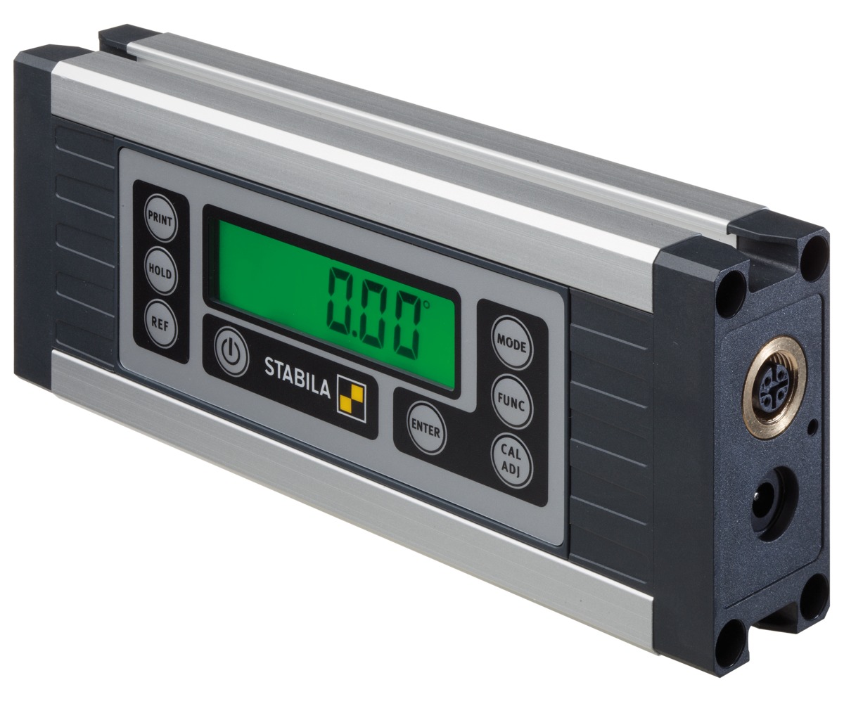 STABILA Elektronischer Neigungsmesser TECH 1000 DP, 17,5 cm, 1 Digital-Display, Messbereich: 0° – 360°, RS-485-Schnittstelle, Steckernetzteil, Datenkabel, Auswertesoftware, Schutzklasse IP 65, Tasche STD