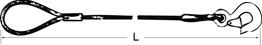 1 Schlaufe, 1 Ösenhaken mit Sicherung
