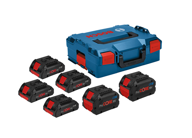 Bosch ProCORE18V Akkupack-Set mit L-Boxx-Koffer. Produktbild dynamisch