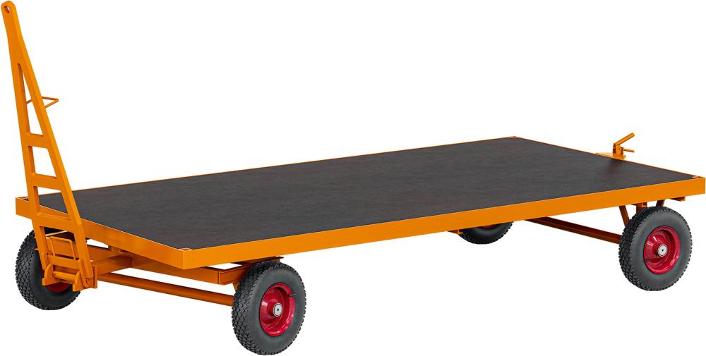 ROLLCART Schwerlast-Indu-strieanhänger 1-Achs-Dre-hschemel-Lenk. 2000kg L2-500xB1250mm Luftreifen