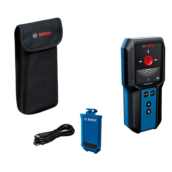 Bosch GMS 120 Wandscanner mit Koffer und Zubehör. Produktbild Lieferumfang