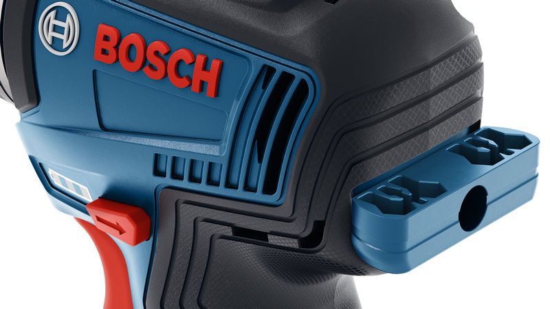 Akku-Bohrschrauber von Bosch mit integriertem Bithalter. Produkt-Detailbild