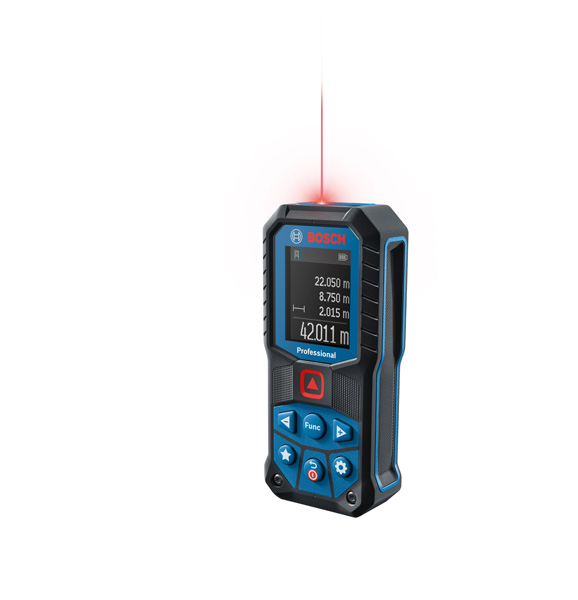 Bosch GLM 50-22 Laser-Entfernungsmesser mit Digitalanzeige. Produktbild dynamisch