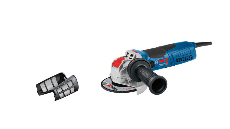 Bosch GWX 19-125 S Winkelschleifer mit X-LOCK-System. Produktbild Lieferumfang