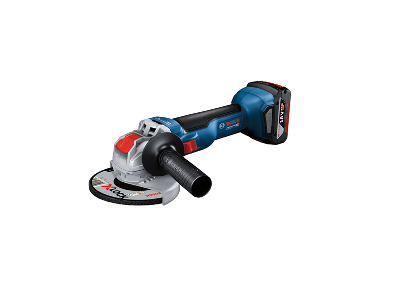 Akku-Winkelschleifer GWX 18V-10 von Bosch mit X-LOCK. Produktbild dynamisch