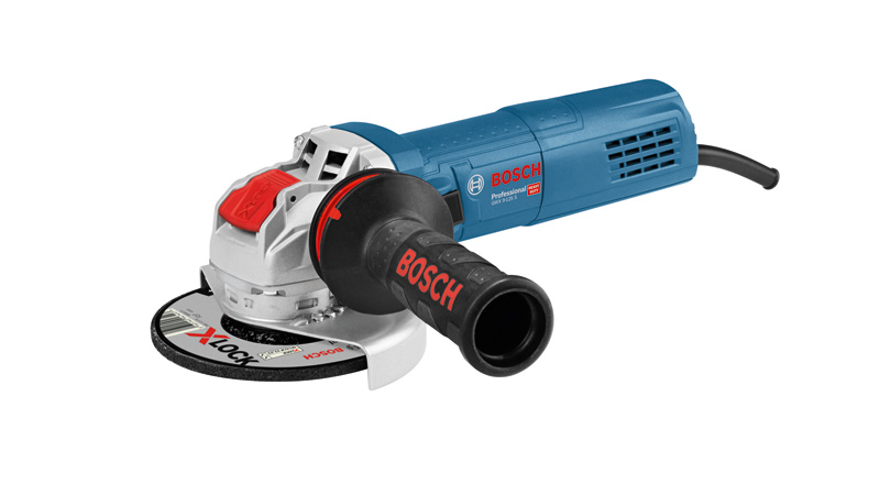 Bosch Winkelschleifer GWX 9-125 S mit X-LOCK Scheibe. Produktbild Lieferumfang