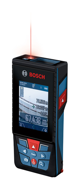 Bosch GLM 150-27 C Laser-Entfernungsmesser, präzise Entfernungsmessung. Produktbild dynamisch