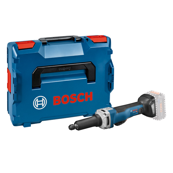 Bosch GGS 18V-23 PLC Akku-Geradschleifer mit Koffer. Produktbild Lieferumfang