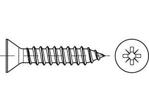 Blechschrauben ISO 7050 Stahl 2,2 x 13 -C-Z galv. verzinkt passiviert gal Zn S normal