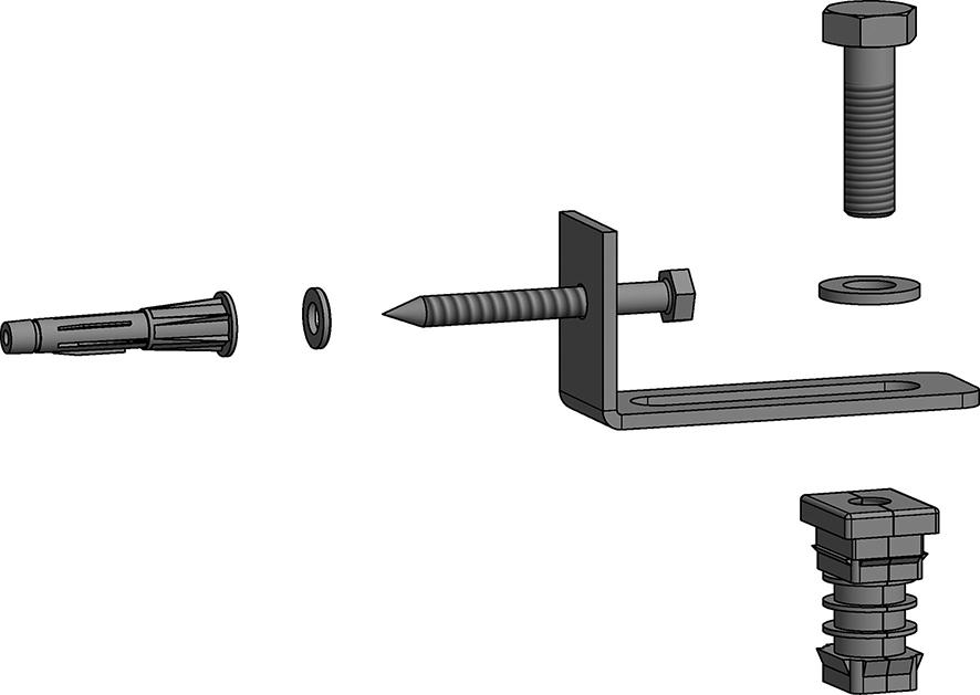 Wandverankerungsset Wandabstand 8-58mm Wandverankerungsset Wandabstand 8-58mm