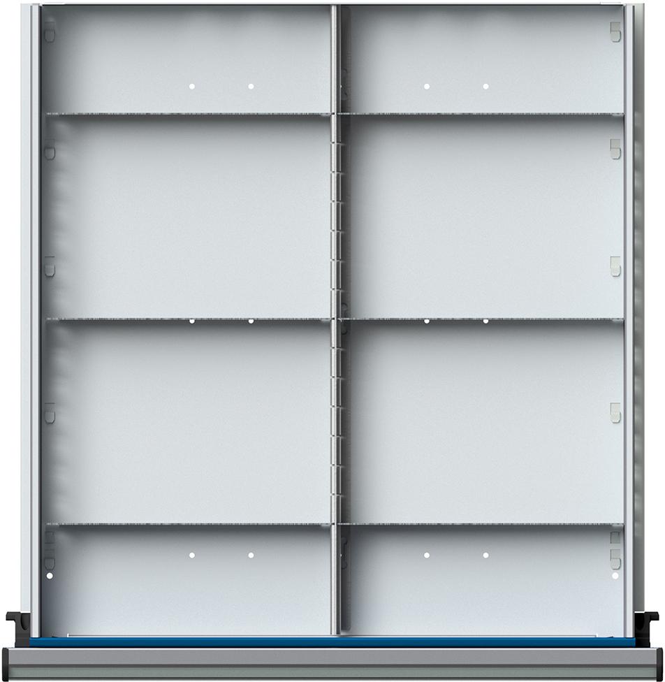 Schubladeneinteilungssatzfür FH 180-360mm 1/2 Teilung f.Schublade B500xT540 mm Schubladeneinteilungssatzfür FH 180-360mm 1/2 Teilung f.Schublade B500xT540 mm