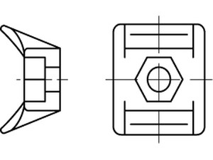 Befestigungss.,natur ART 82543 PA 6.6 B = max. 8 Befestig-Sockel, natur,SB NY3256 S normal