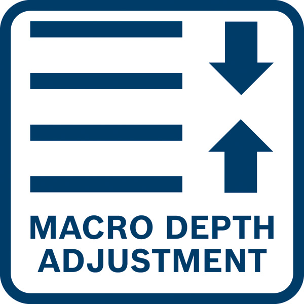Makrotiefeneinstellung Logo/Symbolbild