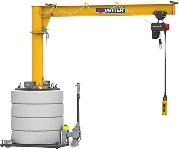 Mobiler Säulenschwenkkran1000kg,2,0m,360 MOBILUS+Elektrokettenzug MOB12-PR10-2,0