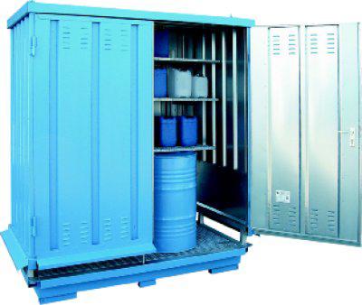 Sicherheitslagerhaus SLH-NB 1x2, verzinkt und außen lackiert.