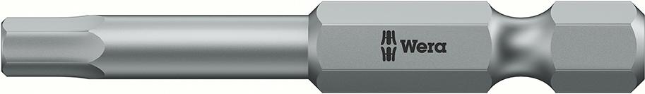 Bit zähhart 1/4" DIN 3126 E6,3 Innensechskant 2,5x50mm Wera Bit zähhart 1/4" DIN 3126 E6,3 Innensechskant 2,5x50mm Wera