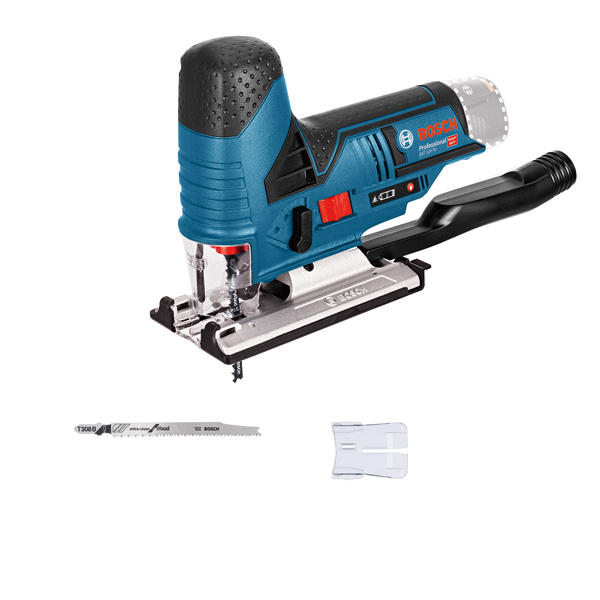 Akku-Stichsäge GST 12V-70 von Bosch mit Sägeblatt. Produktbild Lieferumfang