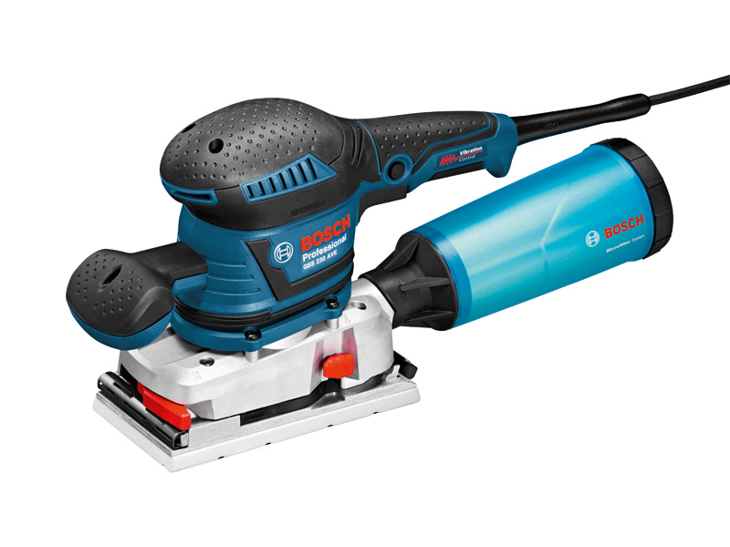 Bosch GSS 230 AVE Schwingschleifer mit Staubbox. Produktbild dynamisch