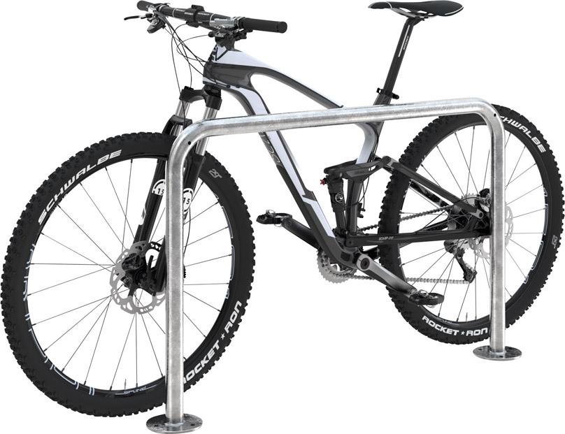 Fahrrad-Anlehnbügel Edelstahl, L 1000 mm zum Aufdübeln Fahrrad-Anlehnbügel Edelstahl, L 1000 mm zum Aufdübeln