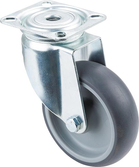 BS ROLLEN Lenkrolle C100.A80.102 mit Platte ø100 B 32mm 100kg Gummi