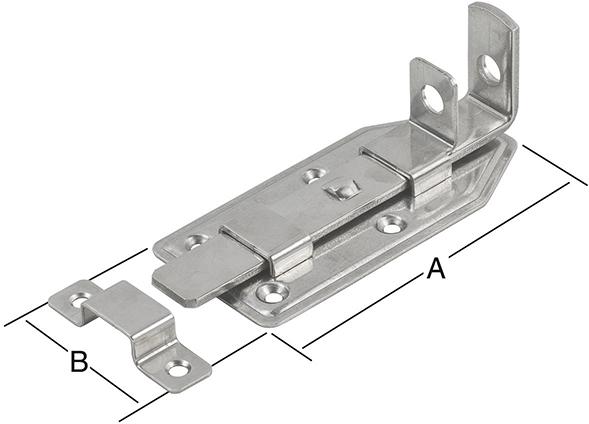 Türschlossriegel gerade 120X56mm,Est (V2A) VORMANN Türschlossriegel gerade 120X56mm,Est (V2A) VORMANN