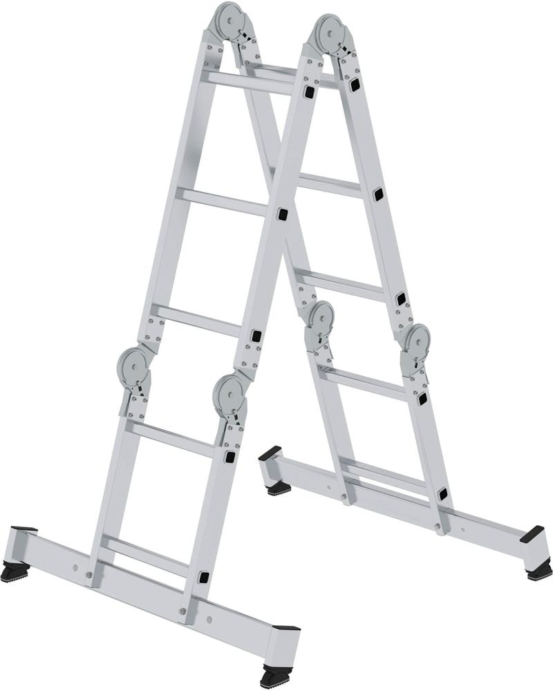 Alu-Vielzweckleiter 2x2 + 2x3 Sprossen Höhe als Bühne 0,63 m Arbeitshöhe bis 4,00 m Alu-Vielzweckleiter 2x2 + 2x3 Sprossen Höhe als Bühne 0,63 m Arbeitshöhe bis 4,00 m