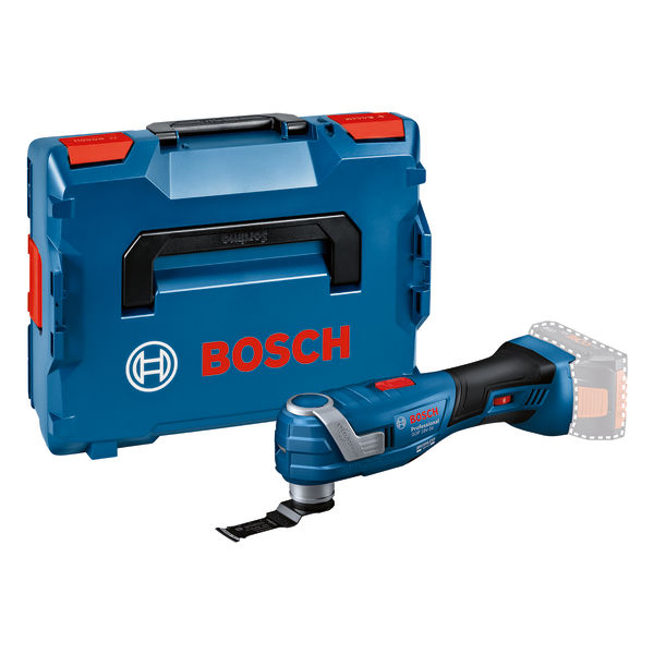 Akku-Multitool GOP 18V-34 von Bosch mit L-BOXX-Koffer. Produktbild Lieferumfang