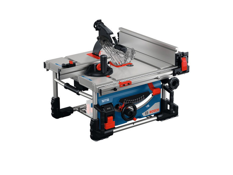 Tischkreissäge Bosch GTS 18V-70 mit verstellbarem Anschlag. Produktbild dynamisch