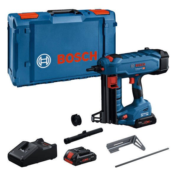 Bosch GNB 18V-40 Akku-Nagler-Set mit Koffer. Produktbild Lieferumfang