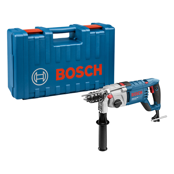 Bosch GSB 162-2 RE Schlagbohrmaschine mit Tragekoffer. Produktbild Lieferumfang