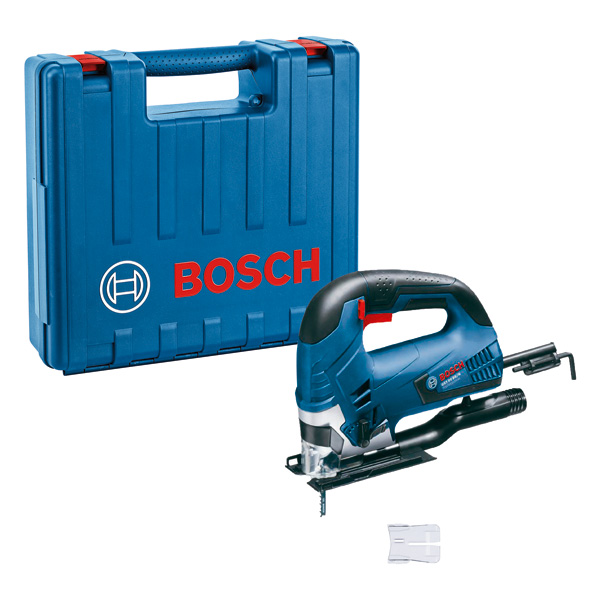 Stichsäge Bosch GST 90 BE mit Tragekoffer. Produktbild Lieferumfang
