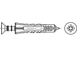 FISCHER-Dübel ART 88690 FISCHER-Dübel DUOPOWER 5 x 25 S LD S normal