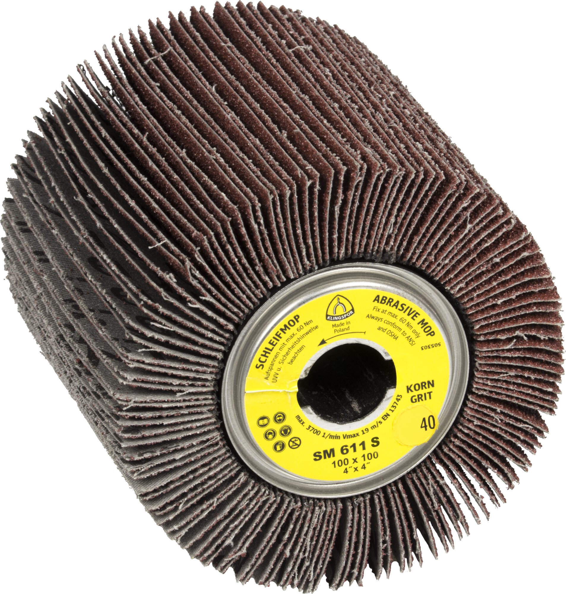 SM 611 S Schleifmopräder LS 309 X, 100 x 100 x 19 mm Korn 120