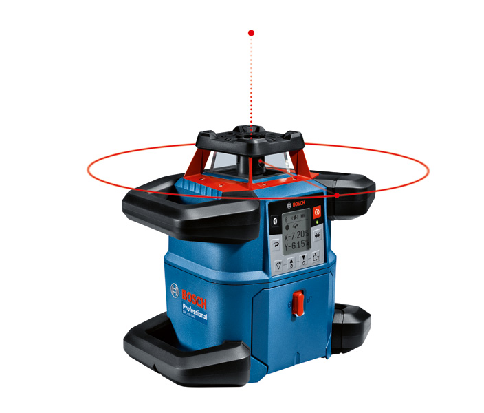 Rotationslaser-Nivelliergerät GRL 600 CHV von Bosch , Schutzart IP68. Produktbild dynamisch