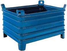 Stapelbehälter RAL5010 B1000xT800xH600 mm Nutzlast 2t Auflast 8t verstärkte Füße Stapelbehälter RAL5010 B1000xT800xH600 mm Nutzlast 2t Auflast 8t verstärkte Füße