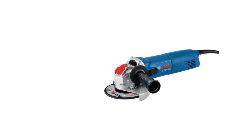 Bosch GWX 14-125 Winkelschleifer mit X-LOCK-System. Produktbild Lieferumfang