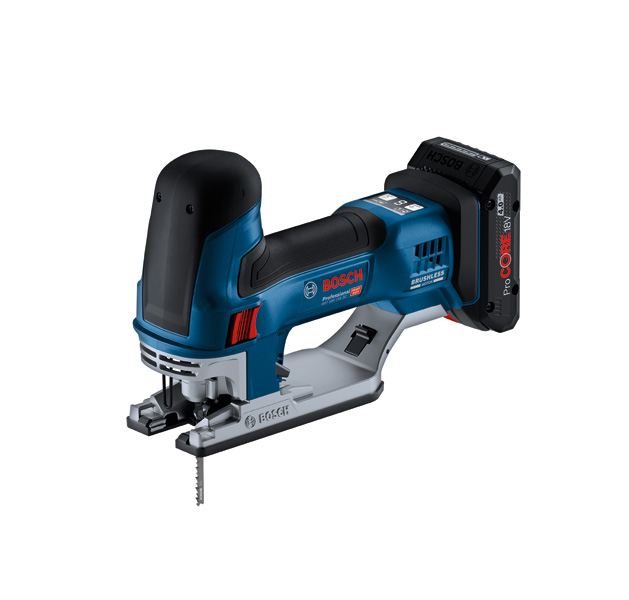 Akku-Stichsäge GST 18V-155 SC von Bosch mit 4Ah ProCORE-Akku. Produktbild dynamisch