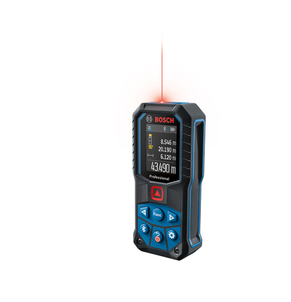 Bosch GLM 50-27 C Laser-Entfernungsmesser mit Digitalanzeige. Produktbild dynamisch