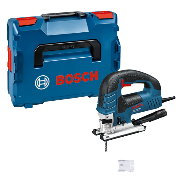 Stichsäge Bosch GST 150 BCE mit Tragekoffer. Produktbild Lieferumfang