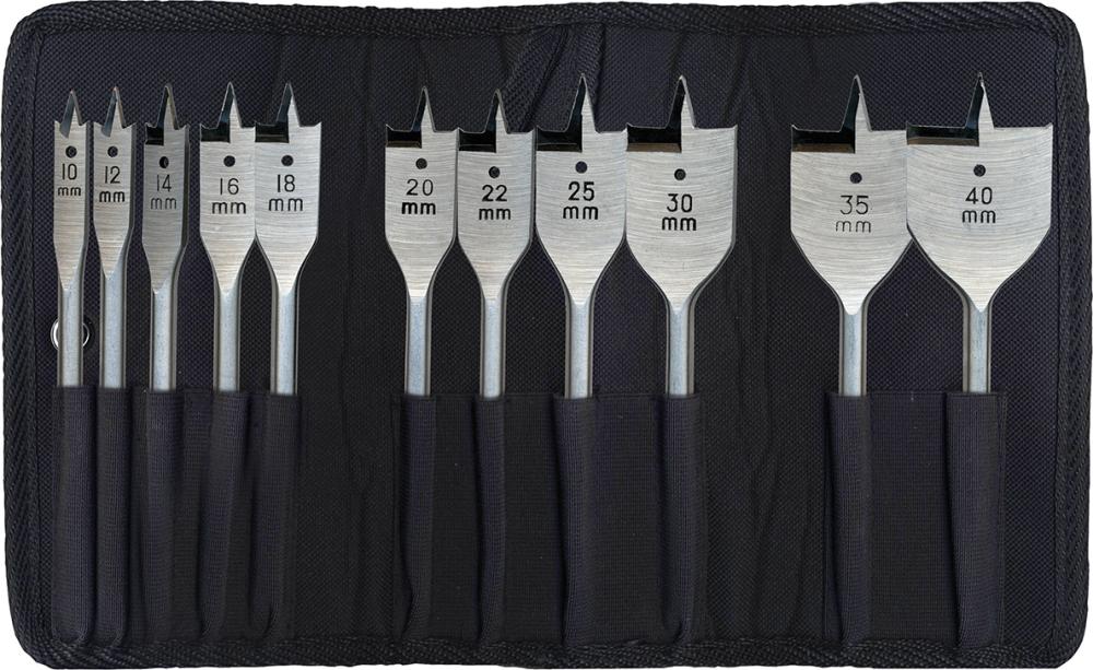 Flachfräsbohrersatz Quick11-tlg. Rolltasche Heller Flachfräsbohrersatz Quick11-tlg. Rolltasche Heller