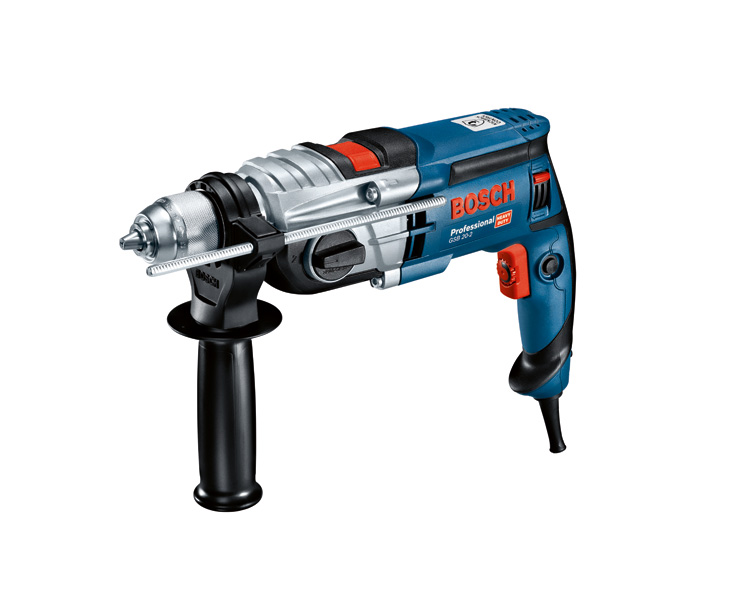 Bosch GSB 20-2 Schlagbohrmaschine mit Seitengriff. Produktbild dynamisch