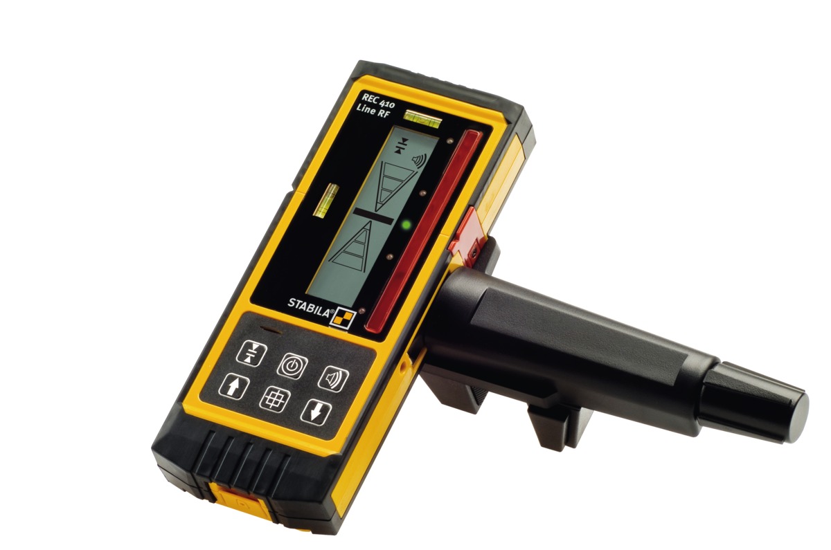 STABILA Empfänger REC 410 Line RF, Receiver für Linienlaser mit roten Laserstrahlen, automatische Feinausrichtung, kompatibel mit STABILA LA 80 L STD