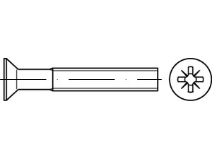 Senkschrauben DIN 965 4.8 M 2,5 x 10 -Z galv. verzinkt gal Zn S normal