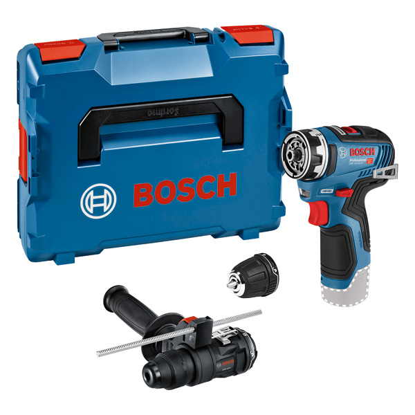 Bosch GSR 12V-35 FC Akku-Bohrschrauber-Set mit Koffer. Produktbild Lieferumfang