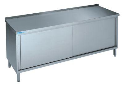 Schiebetürenschr. m.Bord 1000x700x850 Edelstahl Chromonorm Schiebetürenschr. m.Bord 1000x700x850 Edelstahl Chromonorm